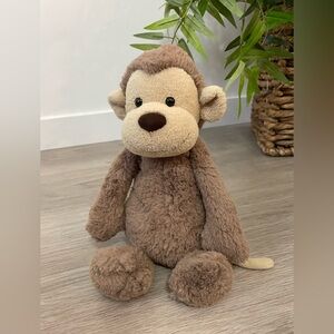 Check tag & condition —JELLYCAT Bashful Monkey stuffed plush toy. Medium 12”